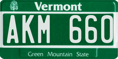 VT license plate AKM660