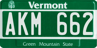VT license plate AKM662