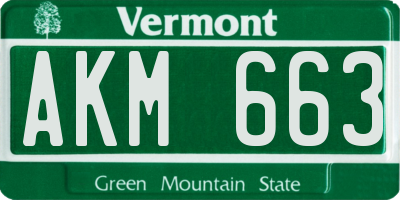 VT license plate AKM663