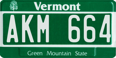 VT license plate AKM664