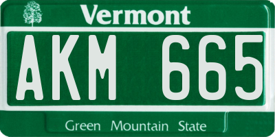 VT license plate AKM665