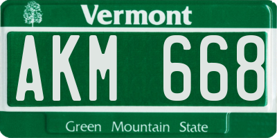 VT license plate AKM668