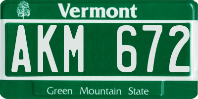 VT license plate AKM672