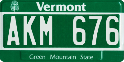VT license plate AKM676