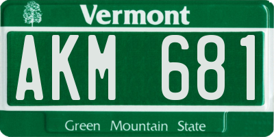 VT license plate AKM681