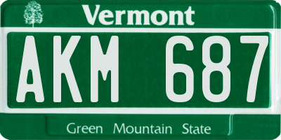 VT license plate AKM687