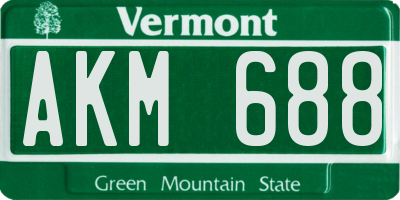 VT license plate AKM688