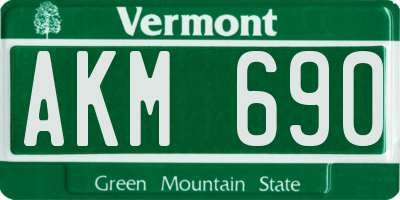 VT license plate AKM690