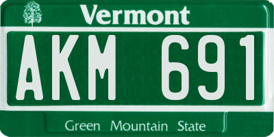 VT license plate AKM691