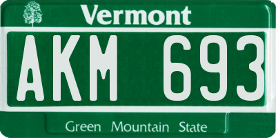 VT license plate AKM693