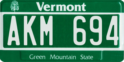 VT license plate AKM694