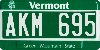VT license plate AKM695