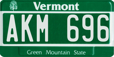VT license plate AKM696
