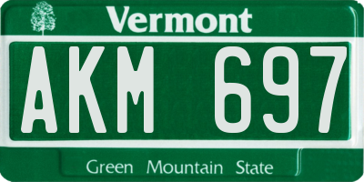 VT license plate AKM697