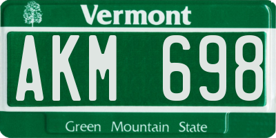 VT license plate AKM698