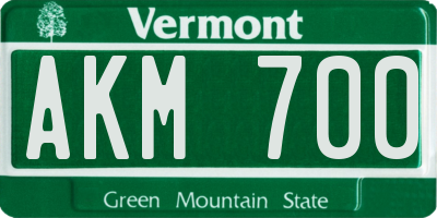VT license plate AKM700