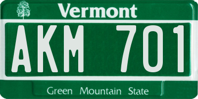 VT license plate AKM701
