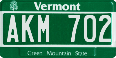 VT license plate AKM702