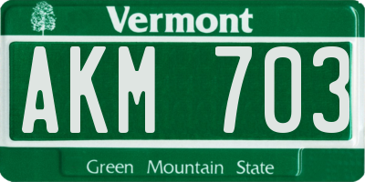 VT license plate AKM703