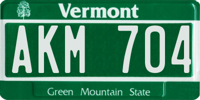 VT license plate AKM704