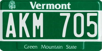 VT license plate AKM705