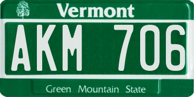 VT license plate AKM706