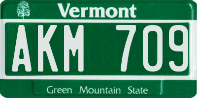 VT license plate AKM709