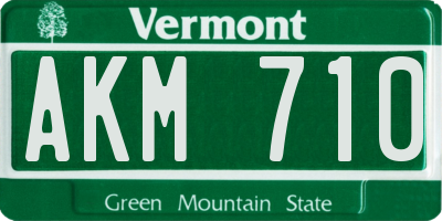 VT license plate AKM710