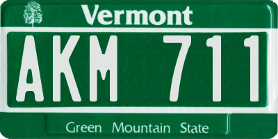 VT license plate AKM711