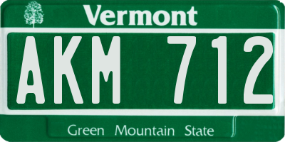 VT license plate AKM712