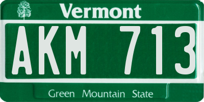 VT license plate AKM713