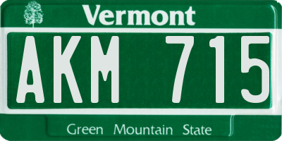 VT license plate AKM715