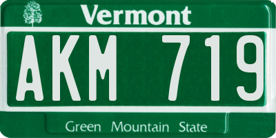 VT license plate AKM719