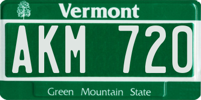 VT license plate AKM720