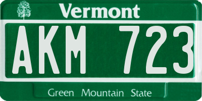 VT license plate AKM723
