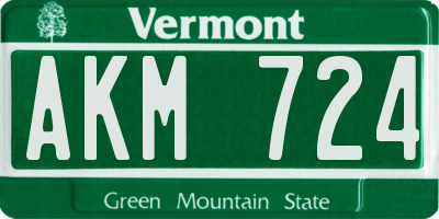 VT license plate AKM724