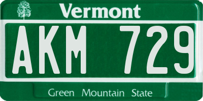 VT license plate AKM729