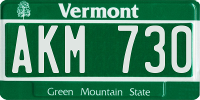 VT license plate AKM730