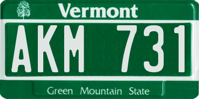 VT license plate AKM731