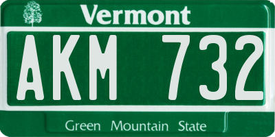VT license plate AKM732