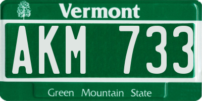 VT license plate AKM733