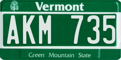 VT license plate AKM735