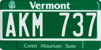 VT license plate AKM737