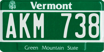 VT license plate AKM738