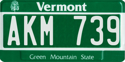 VT license plate AKM739