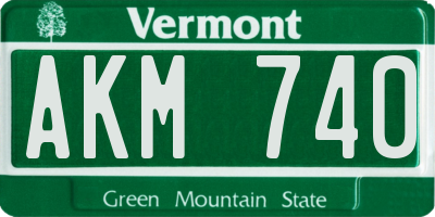 VT license plate AKM740