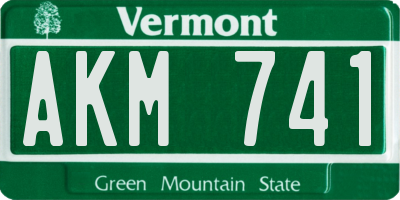VT license plate AKM741