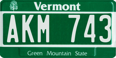VT license plate AKM743
