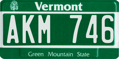 VT license plate AKM746