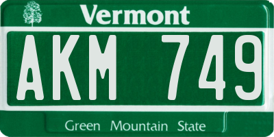 VT license plate AKM749
